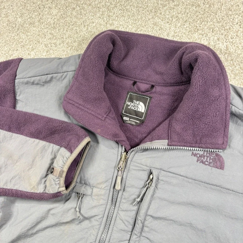 The North Face Denali Jacket Men XL Purple Gray Fleece Full Zip Outdoor Coat
